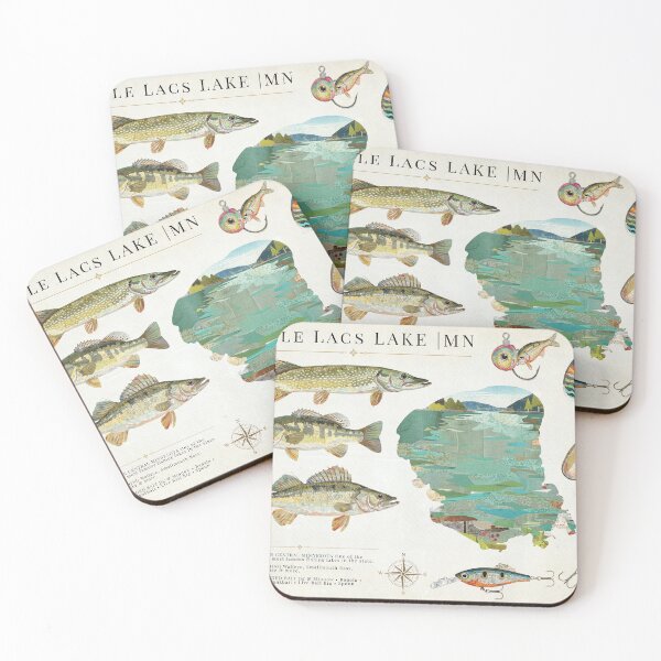 Item preview, Mille Lacs Lake Minnesota Fishing Map designed and sold by traciwithani.