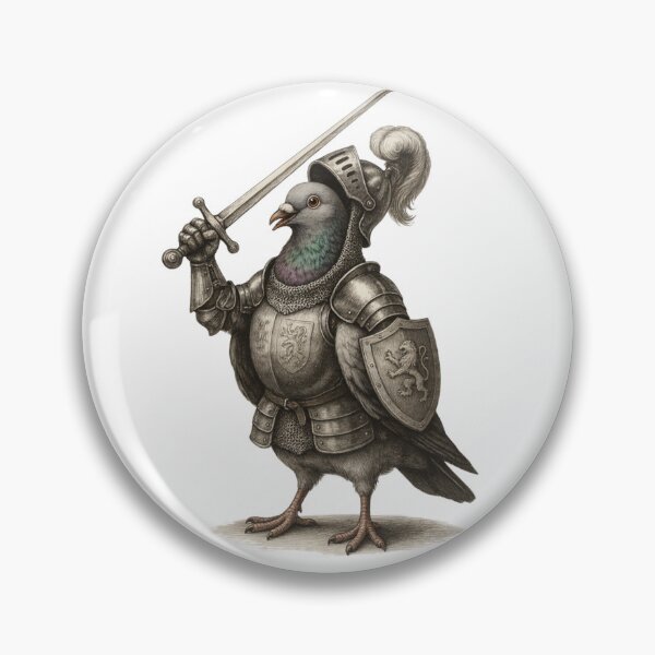 Item preview, Funny Pigeon Knight Medieval Animal Art designed and sold by No Excuses Supply.