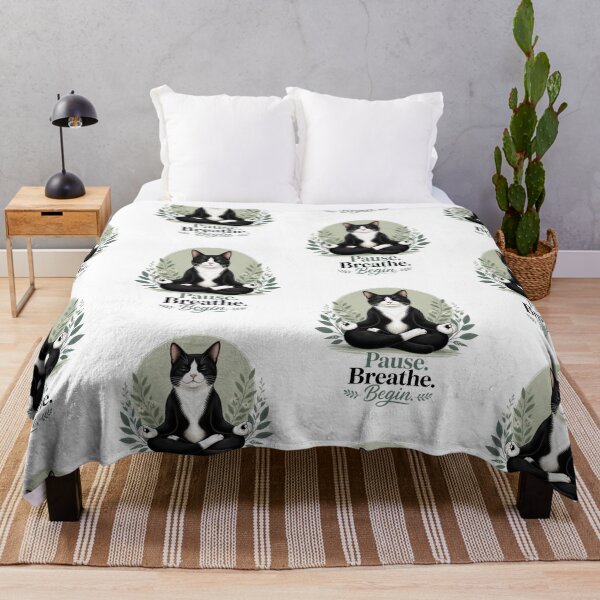 Item preview, Tuxedo Cat – Pause. Breathe. Begin. designed and sold by PurrBloom Studio.