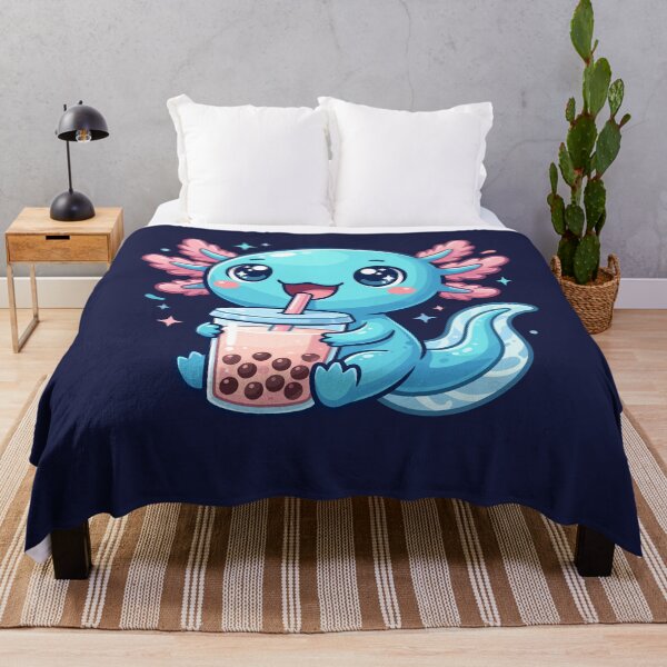 Item preview, Cute Kawaii Axolotl Drinking Boba Tea Tshirt designed and sold by MalwasBasket.