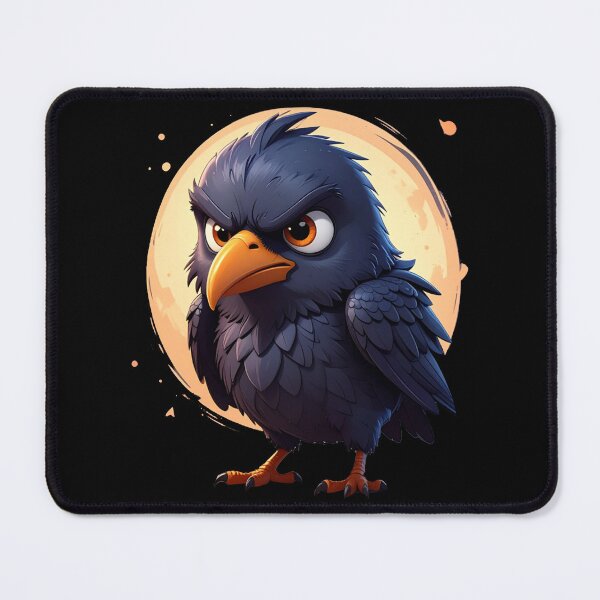 Item preview, Grumpy Crow – Sassy Angry Raven Cartoon Art designed and sold by TripleMoonCrafts.
