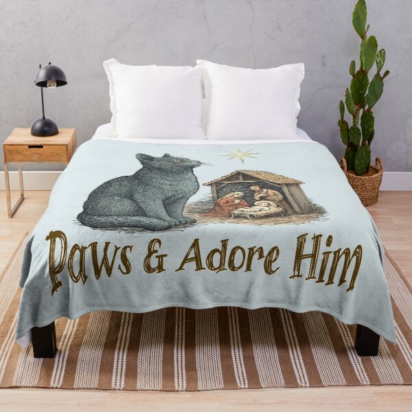 Item preview, Russian Blue Cat Christian Christmas Nativity designed and sold by Sachie's Studio.