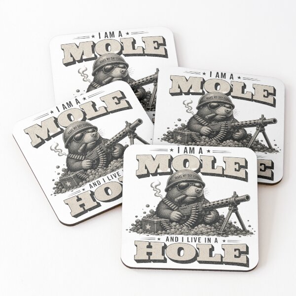 Item preview, I Am A Mole And I Live In A Hole - Vintage Military Pun designed and sold by Designshopx.
