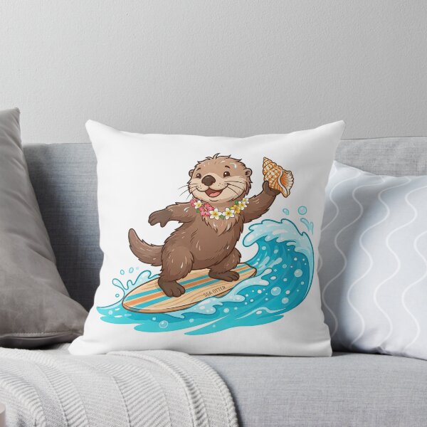Item preview, Cute Surfing Sea Otter With Seashell designed and sold by Rahat3344.