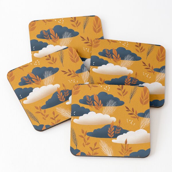 Item preview, Autumn Clouds and Leaves Pattern designed and sold by WyldLuna.