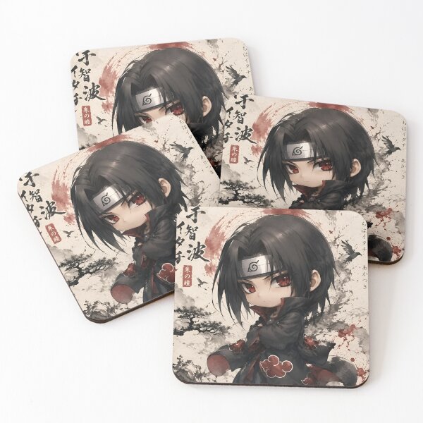 Item preview, Chibi Dark Ninja Warrior – Japanese Ink Wash Anime Art designed and sold by Dyan4.