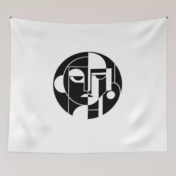 Item preview, Bauhaus Geometric Face – Modern Abstract Minimalist Art designed and sold by Timegraf.