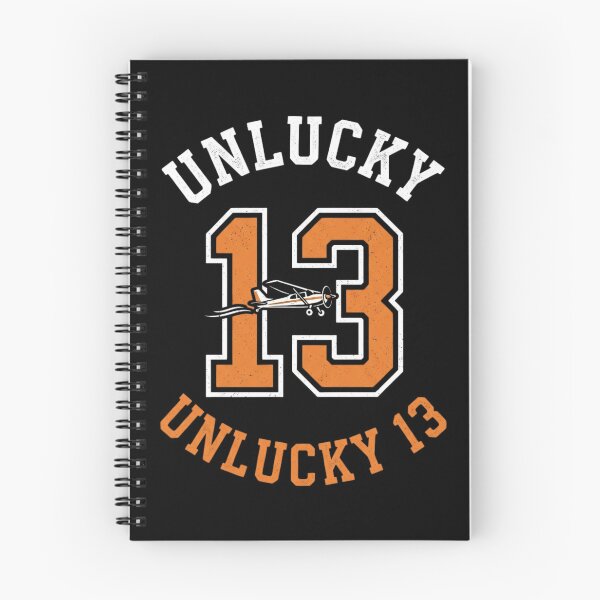 Item preview, Unlucky 13 – Varsity Number 13 with a Vintage Airplane Flying Through designed and sold by EMaviation_.