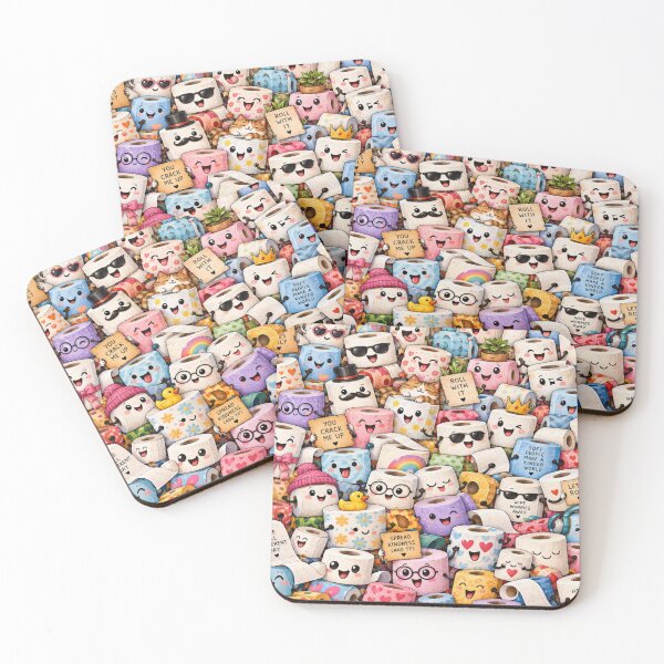 Item preview, Cute Happy Toilet Paper Rolls Kindness Sticker designed and sold by Imaginarium of Chaos falcon88 .