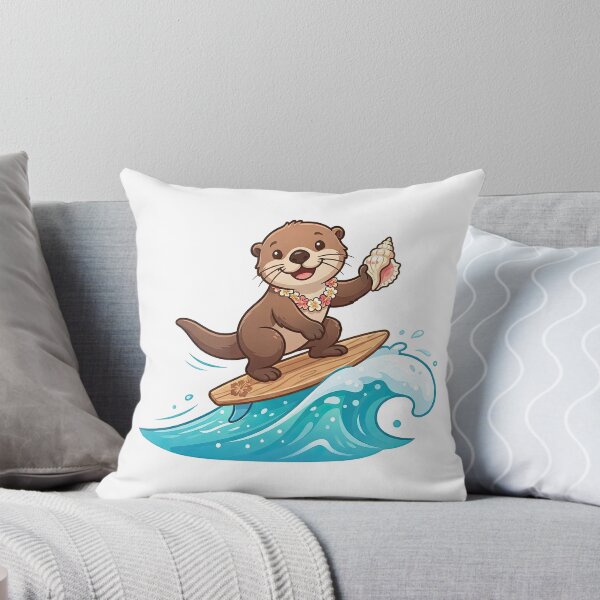 Item preview, Cute Surfing Sea Otter Illustration designed and sold by Rahat3344.