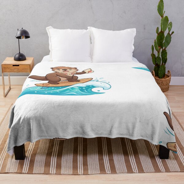 Item preview, Cute Surfing Sea Otter Illustration designed and sold by Rahat3344.