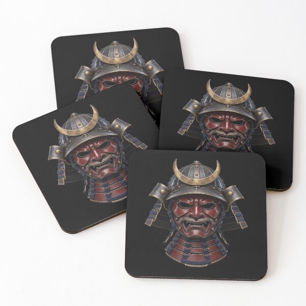Item preview, Crimson Samurai Mask with Crescent Kabuto Helmet designed and sold by TeeAbility.
