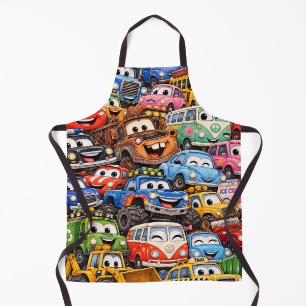 Item preview, Happy Cartoon Cars Colorful Vehicles Sticker designed and sold by Imaginarium of Chaos falcon88 .