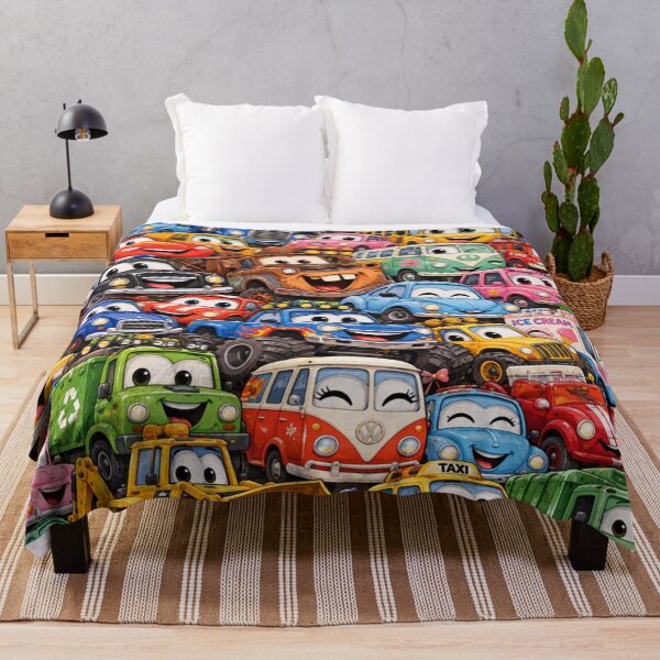 Item preview, Happy Cartoon Cars Colorful Vehicles Sticker designed and sold by Imaginarium of Chaos falcon88 .