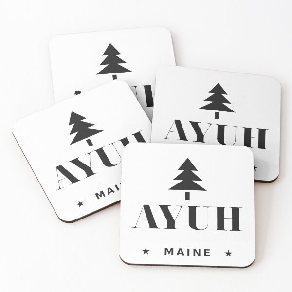 Item preview, Ayuh Maine Pine Tree Typography designed and sold by HarttManPrints.