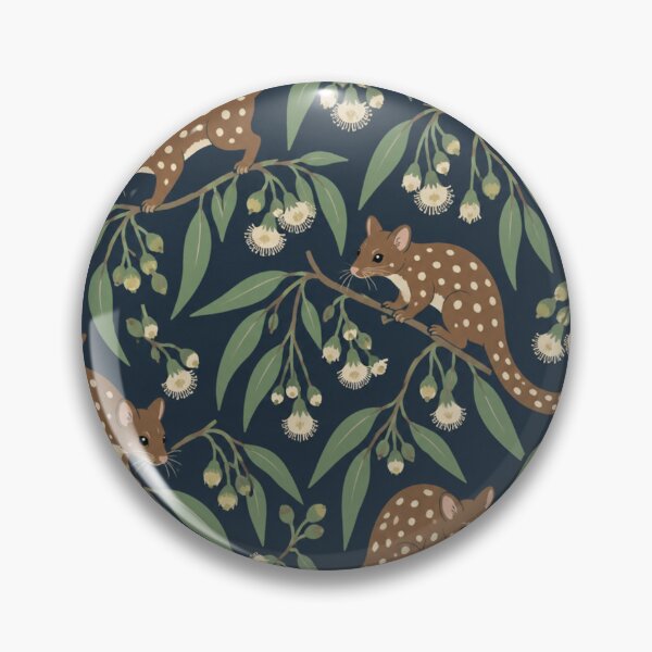 Item preview, Quoll Seamless Pattern | Spotted Australian Marsupials with Gum Leaves designed and sold by Furrenzy.
