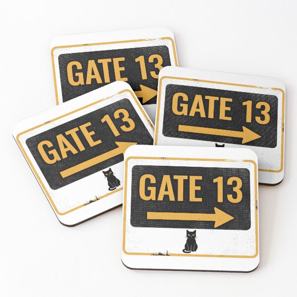 Item preview, Gate 13 - Airport Sign with a Black Cat, Unlucky 13 Travel designed and sold by EMaviation_.