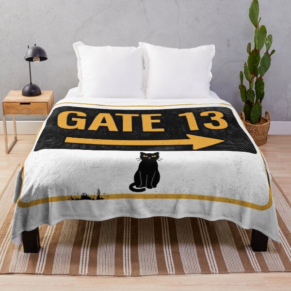 Item preview, Gate 13 - Airport Sign with a Black Cat, Unlucky 13 Travel designed and sold by EMaviation_.