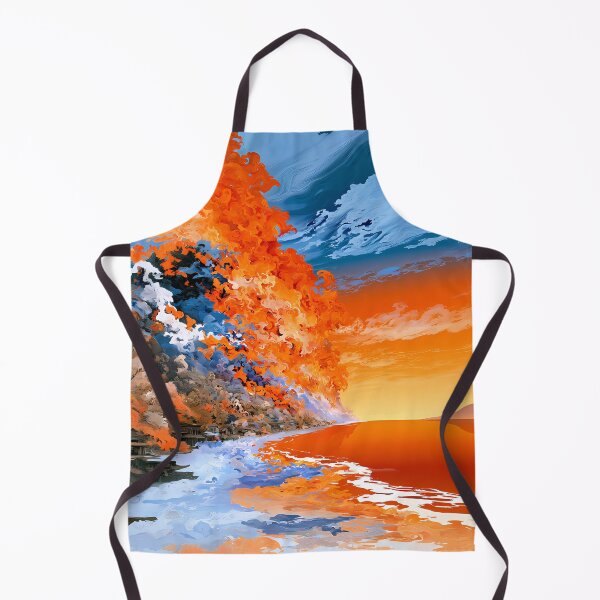 Item preview, Fiery Orange Sunset Sea Landscape Painting Art designed and sold by Lunat1kk.