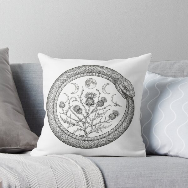 Item preview, Ouroboros Snake With Thistle And Moon Phases designed and sold by Rahat3344.