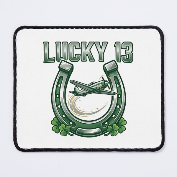 Item preview, Lucky 13 Horseshoe - Vintage Plane Flying Through for Good Luck designed and sold by EMaviation_.