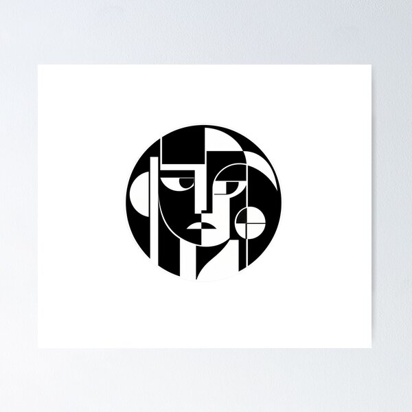 Item preview, Bauhaus Geometric Face – Modern Abstract Minimalist Art designed and sold by Timegraf.