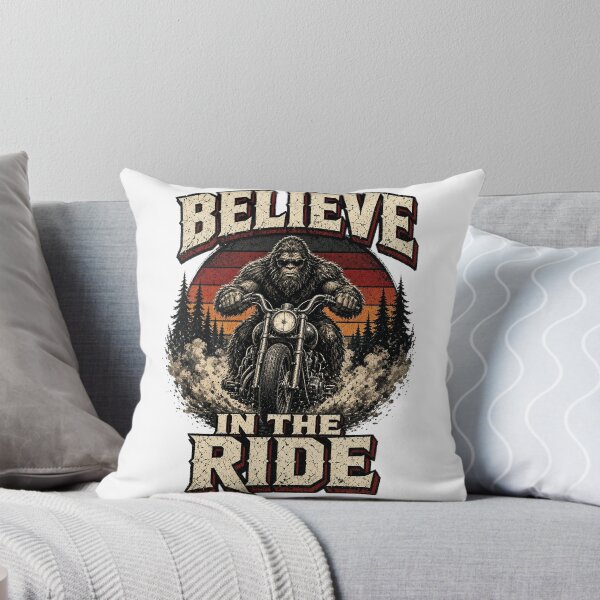 Item preview, Believe in the Ride - Bigfoot Biker Retro Sunset designed and sold by Daily-Drip-Tees.