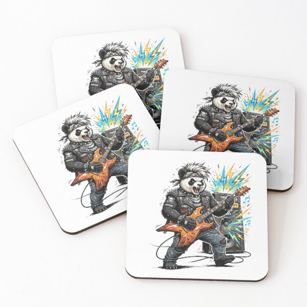 Item preview, Rockstar Panda Playing Electric Guitar designed and sold by Rahat3344.