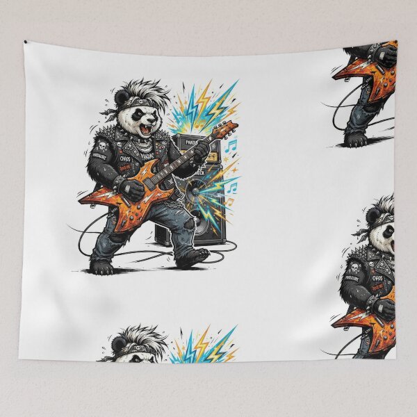 Item preview, Rockstar Panda Playing Electric Guitar designed and sold by Rahat3344.