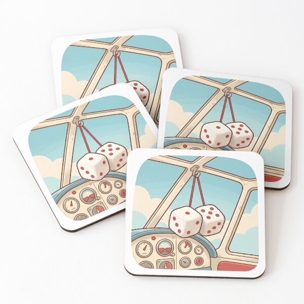 Item preview, Fuzzy Dice in a Vintage Cockpit - Lucky Charm for Taildragger Pilots designed and sold by EMaviation_.