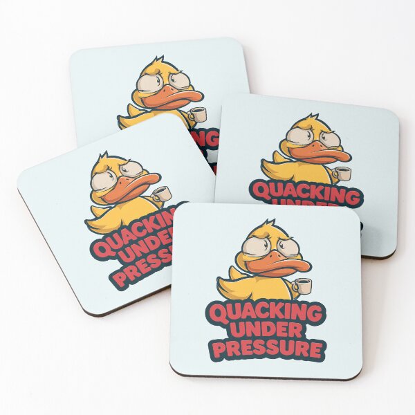 Item preview, Quacking Under Pressure Stressed Duck With Coffee Design designed and sold by peterdesigns.