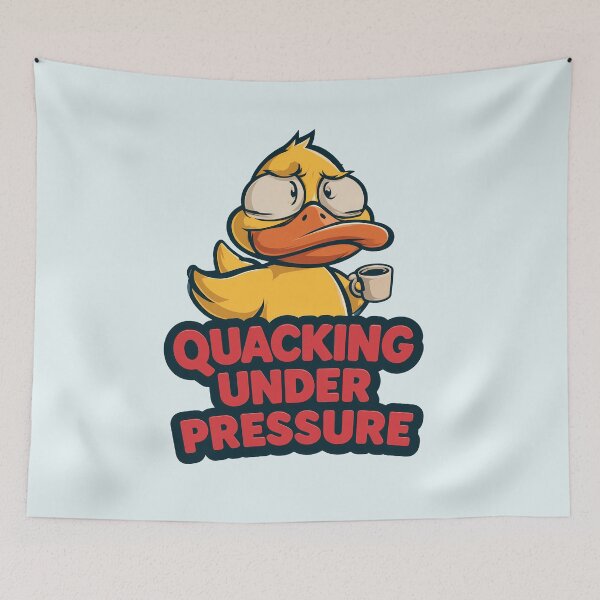 Item preview, Quacking Under Pressure Stressed Duck With Coffee Design designed and sold by peterdesigns.