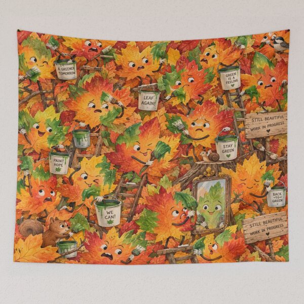 Item preview, Autumn Maple Leaves Stay Green Hope Pattern designed and sold by Imaginarium of Chaos falcon88 .