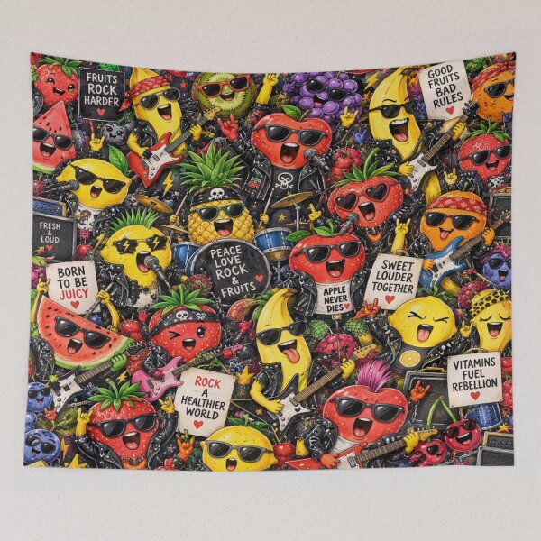 Item preview, Rock Band Fruits Juicy Music Fun Pattern designed and sold by Imaginarium of Chaos falcon88 .