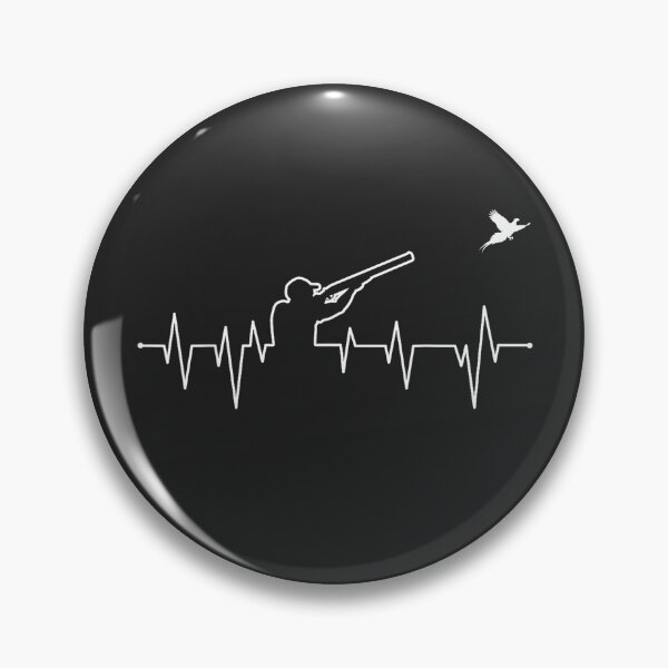 Item preview, Clay Pigeon Trap Shooting Heartbeat Pulse Silhouette designed and sold by BUNNIES-EL.
