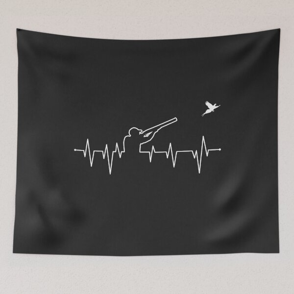 Item preview, Clay Pigeon Trap Shooting Heartbeat Pulse Silhouette designed and sold by BUNNIES-EL.