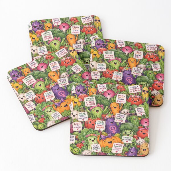 Item preview, Feminist Veggies Equal Rights Garden Pattern designed and sold by Imaginarium of Chaos falcon88 .