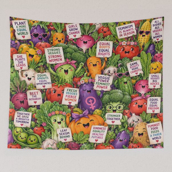Item preview, Feminist Veggies Equal Rights Garden Pattern designed and sold by Imaginarium of Chaos falcon88 .