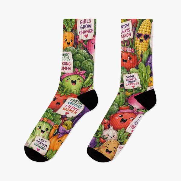 Item preview, Feminist Veggies Equal Rights Garden Pattern designed and sold by Imaginarium of Chaos falcon88 .