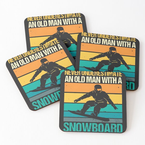 Item preview, Never Underestimate An Old Man With A Snowboard Retro designed and sold by BUNNIES-EL.