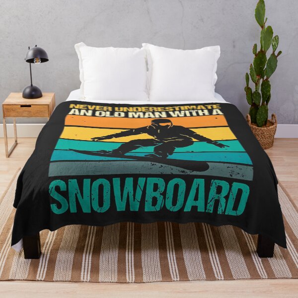 Item preview, Never Underestimate An Old Man With A Snowboard Retro designed and sold by BUNNIES-EL.