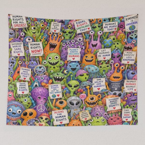 Item preview, Aliens Human Rights Equality Kindness Pattern designed and sold by Imaginarium of Chaos falcon88 .