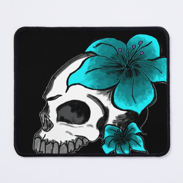 Item preview, Floral Skull Black Background designed and sold by Silverwolf144.