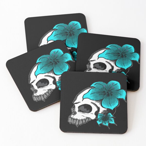 Item preview, Floral Skull Black Background designed and sold by Silverwolf144.