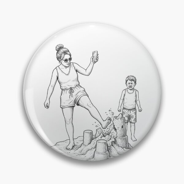 Item preview, Woman Kicking A Sandcastle designed and sold by Naux | Design & Illustration.
