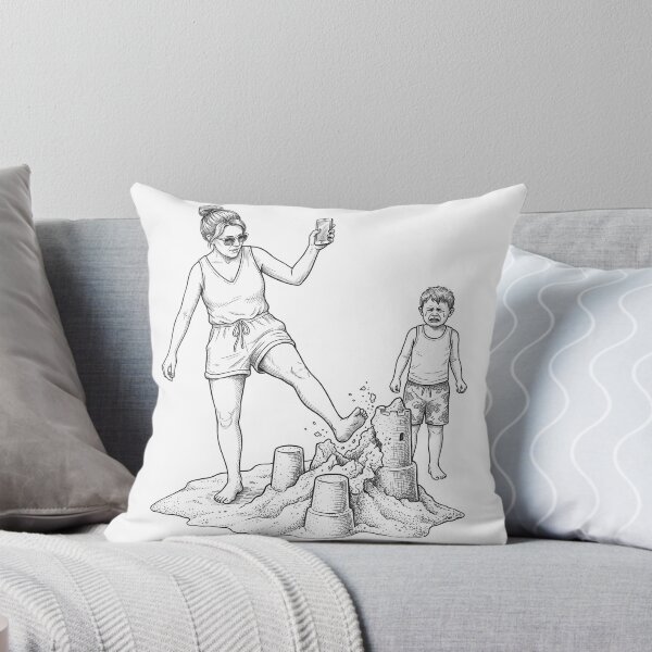 Item preview, Woman Kicking A Sandcastle designed and sold by Naux | Design & Illustration.