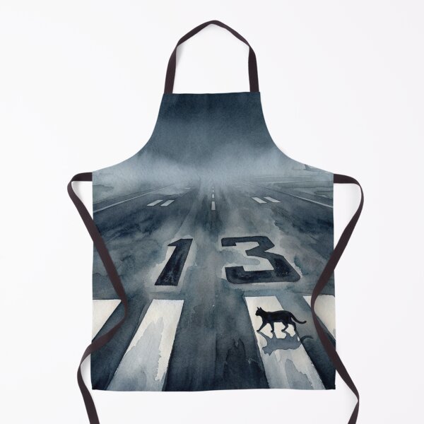 Item preview, Runway 13 in the Fog - Watercolor Black Cat Crossing the Threshold designed and sold by EMaviation_.