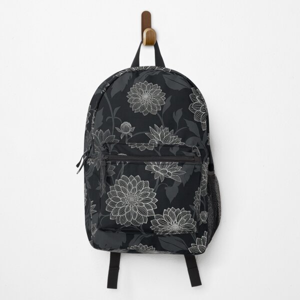 Item preview, Elegant White Dahlia Flowers On Dark Background Pattern designed and sold by Owcomm.