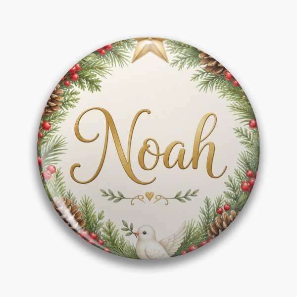 Item preview, Noah Christmas Wreath Name Ornament designed and sold by Faithbased1991.