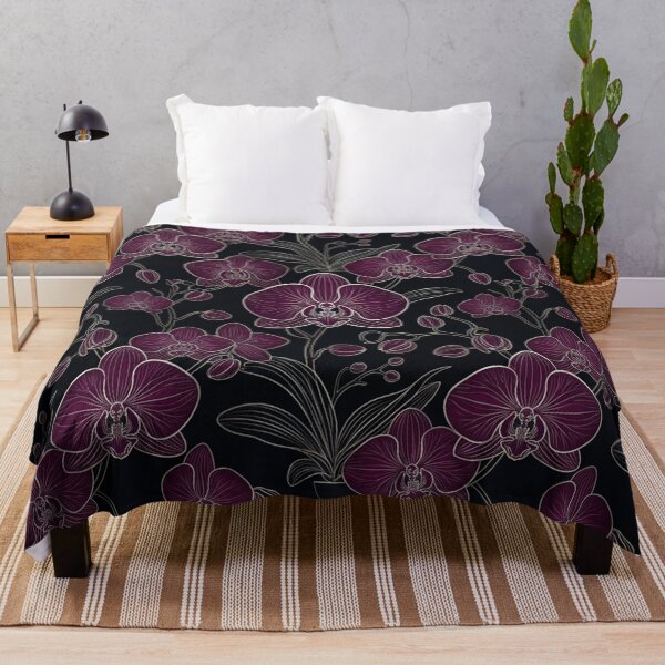 Item preview, Elegant Dark Purple Orchid Floral Pattern designed and sold by Owcomm.